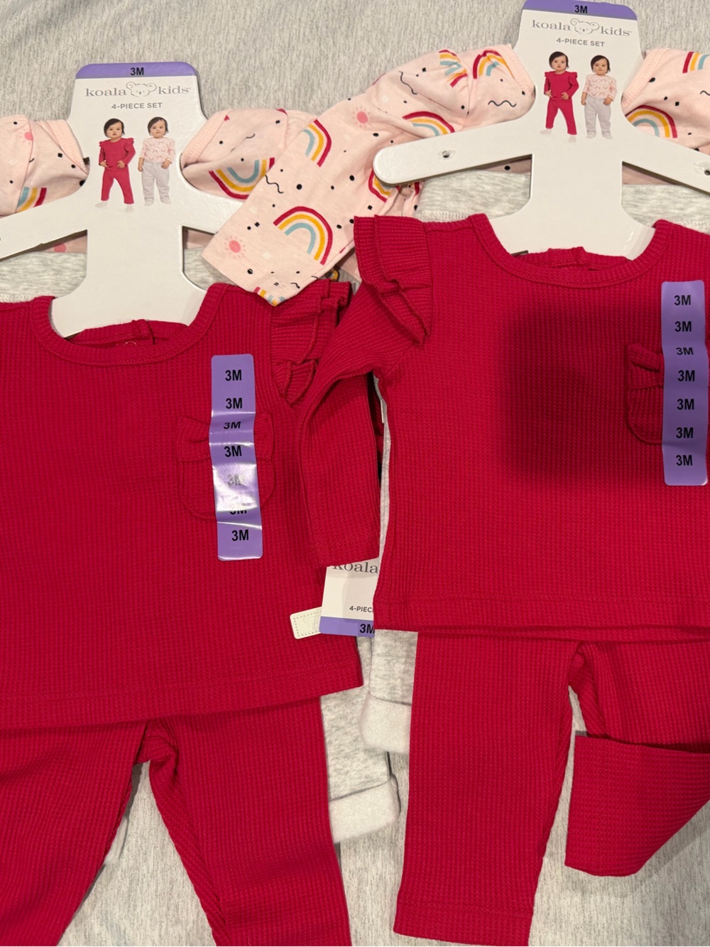 Koala Kids Red & Pink Rainbow 4-Piece Matching Sets